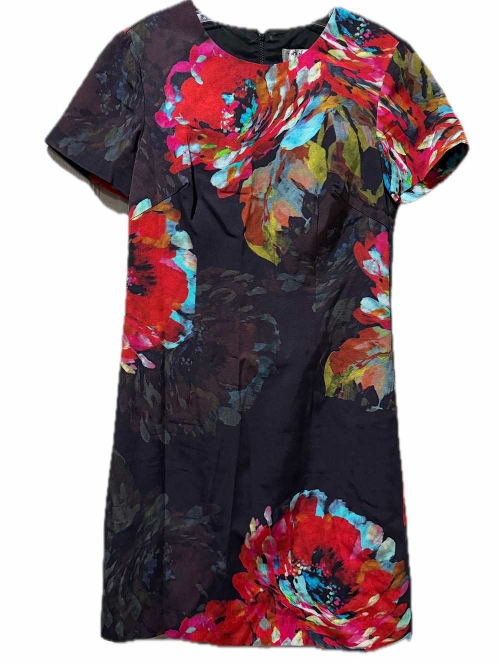 Trina Turk 4 Natasha Floral Crewneck Short Sleeve Shift Dress B11